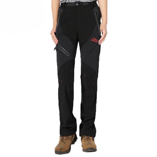 Fleece Waterproof Hiking Pants Men Autumn Winter Women Softshell FleeceTrousers - Picture 2 of 17