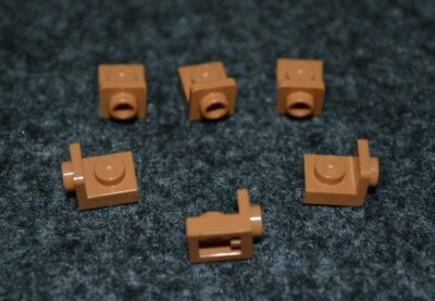 (6) 1x1 - 1x1 Orange Brown 90 Degree Upward Direction Change Bricks ~ NEW Lego 