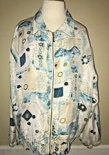 VTG 80s - 90s Jacket East West Light Pastel Jacket Windbreaker Sz Large