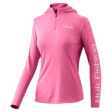 HUK Womens Icon X Hoodie Long Sleeve H6120019-663 Salmon Pink CHOOSE YOUR SIZE