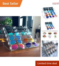Multi-Functional Eyeglasses Display Case with 6 Layers for Tabletop Organization