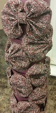 Wholesale joblot x10 Burgandy Tweed Big Bow Hairband Head Band girls accessories