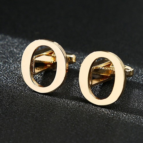 1pair A-Z Mens Letter Initial Cufflink Alphabet Stainless Steel Gold Wedding - Picture 36 of 47