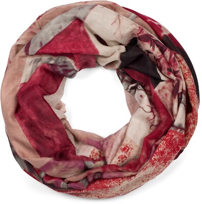 Loop Schal mit Hirsch Print, geometrisches Muster, Schlauchschal, Tuch Damen
