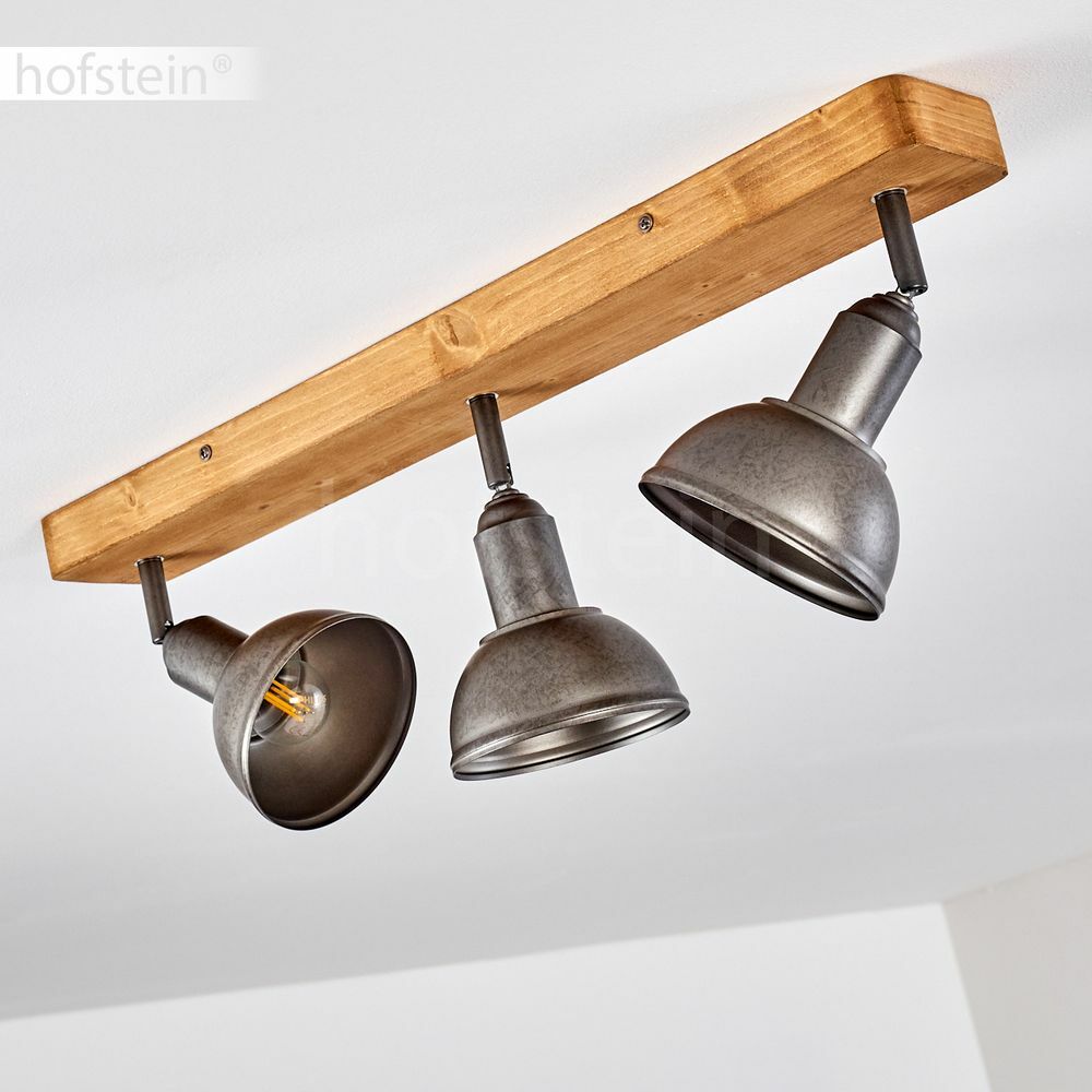 Retro LED Hänge Lampe Wohn Ess Zimmer Amber Glas Kugel Decken Pendel Big Light