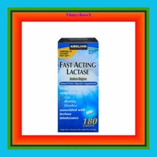 Kirkland Signature Fast Acting Lactase 180 Caplets-Gas, Bloating and Diarrhea