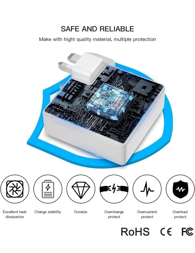 60W T-Tip Power Cable Adapter Charger For Apple MacBook Air 11’’ 13", MagSafe 2, - Image 4 of 4