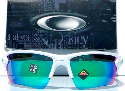 Oakley FLAK JACKET 2.0 Shiny WHITE w PRIZM XL JADE Iridium