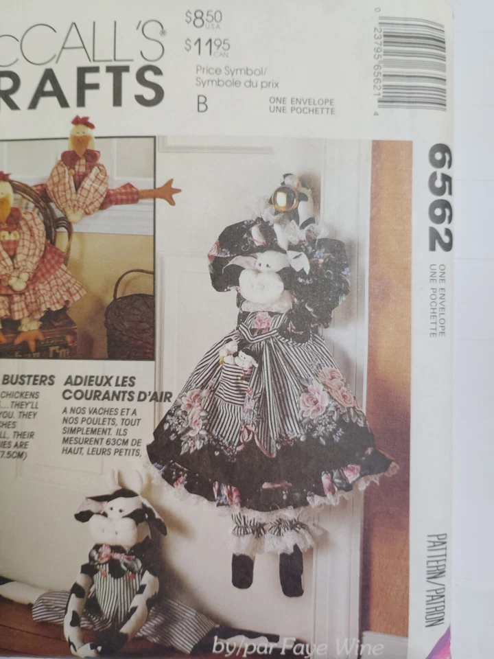 Draft Door Busters 25" McCalls 6562 Craft Sewing Pattern McCall's Chicken Cow FF - Image 2 of 4