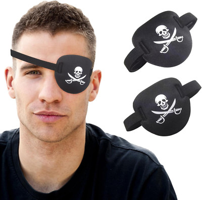 2 pcs Pirate Eye Patch,3D Black Eye Patches for Adults and Kids,Medical Eye Patc