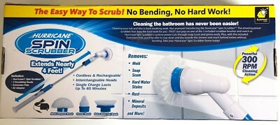 Hurricane Spin Scrubber Power Cleaning brush with 3  Head Brush - Brand New 