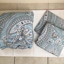 South Shore Fine Linens King Sz Blue Paisley Duvet & 2 Pillowcases