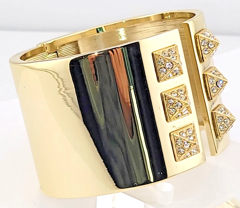 Brazalete Brazalete Firmado Victoria's Secret Grueso Ancho Grueso Cristal Pirámide Foto 2 de 4