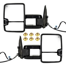 Tow Mirrors For Chevy Silverado Gmc Sierra 2003-07 Smoked Switchback Heated
