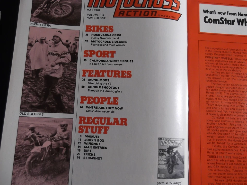 MOTOCROSS ACTION MAGAZINE-MAY 1978-HUSKY 390CR-CAL WINTER SERIES-SIDECAR-VINTAGE - Image 2 of 4