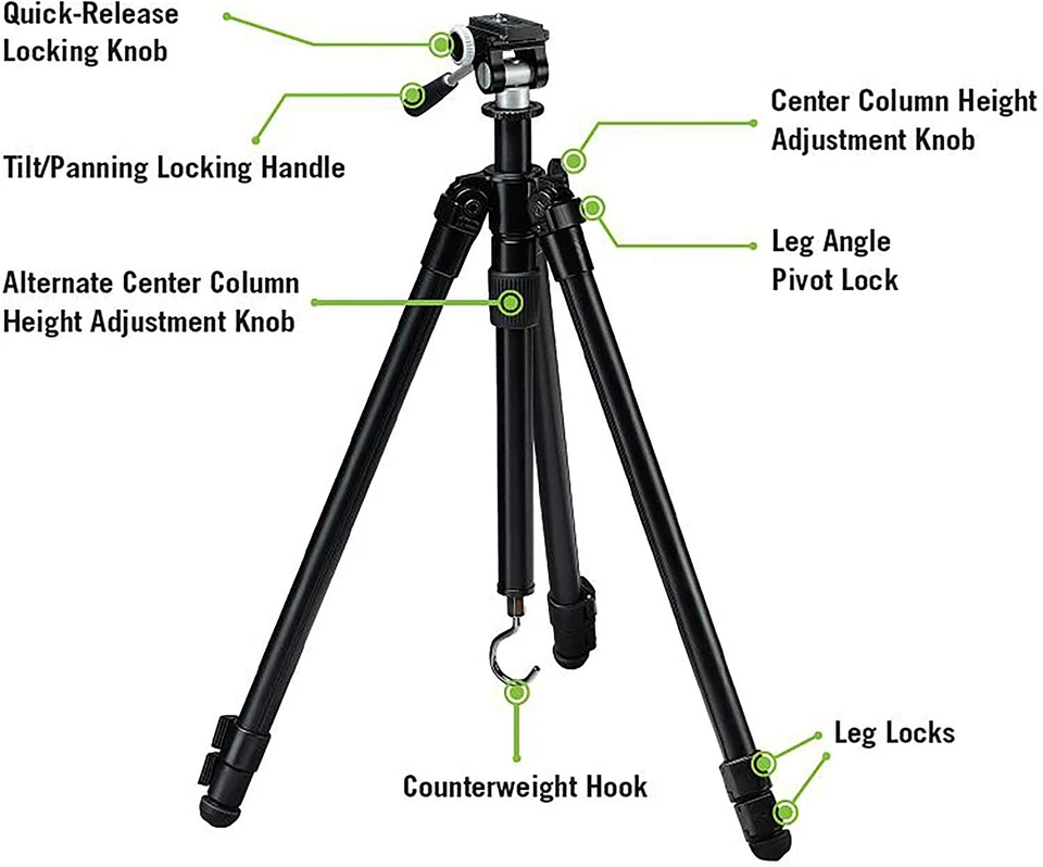 Vortex Optics High Country II Tripod Kit Aluminum Tripod Pan Head - Image 2 of 4
