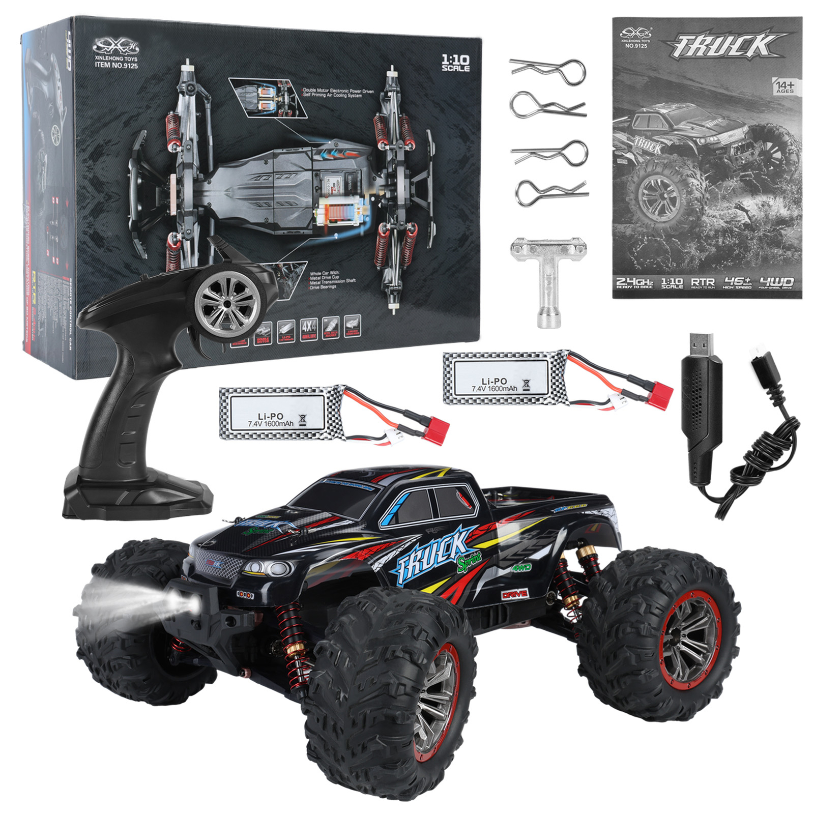 2.4G High Speed Off-road RC Car ,1:10,IPX5 Waterproof RC Truck w/Max Speed 50KMH