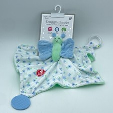 MODERN BABY Butterfly Security Blanket Floral Lovey Teether Rattle 12x12 NEW