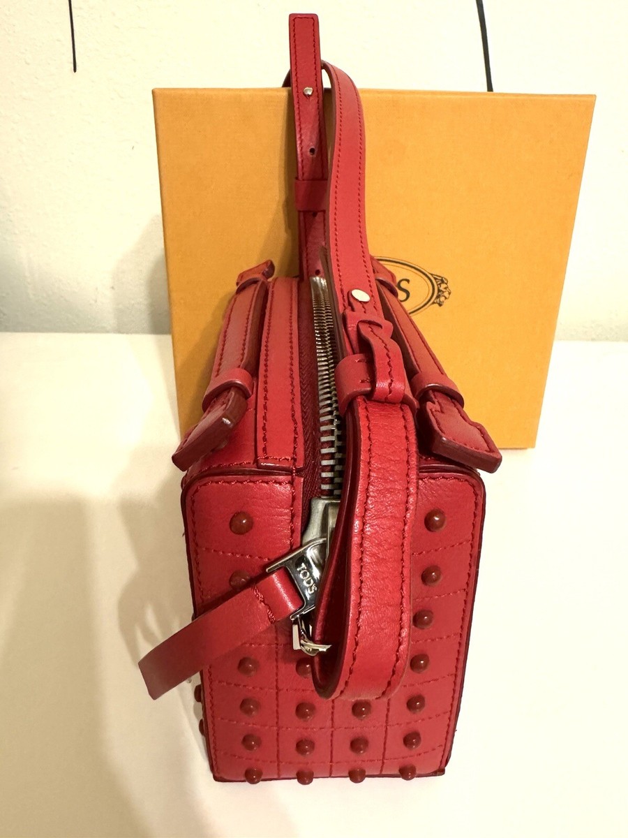 TOD'S GOMMINI MINI 2WAY BAG ショルダーバッグ TOD'S◇ゴンミーニ/ミニショルダーバッグ/2way/牛革/GRY/無地