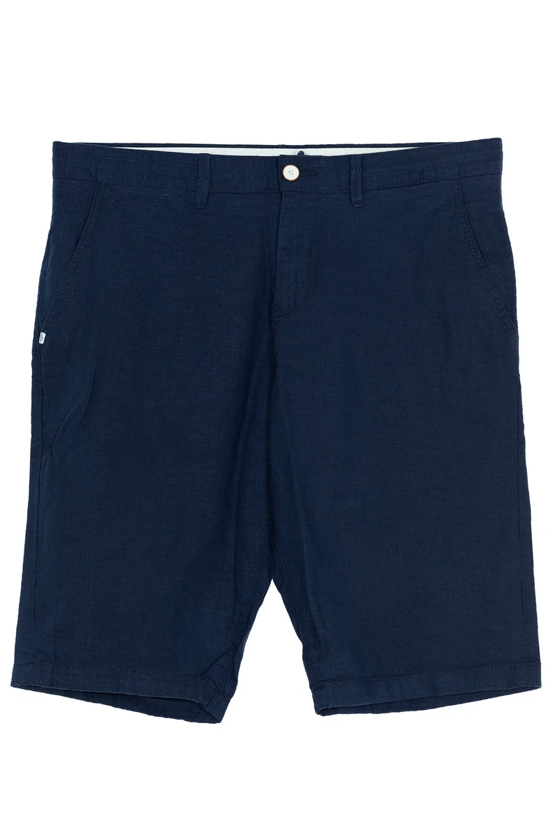 Tom Tailor Bermuda met knoop- en ritssluiting in donkerblauw online
