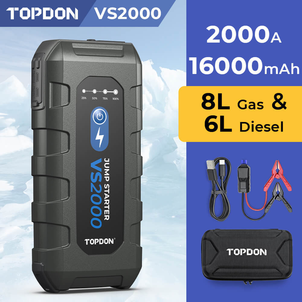 Topdon Original VS2000 Battery Booster 1000A Safe Lithium PRO Ver. Jump Starter