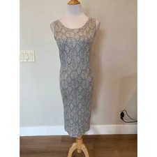 Stitches & Stripes Snake Print Midi Dress Sleeveless Knit Midi Size Medium