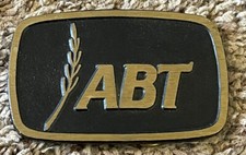 Vintage ABT Wheat Farming Brass Belt Buckle, Dynabuckle, Provo, Utah