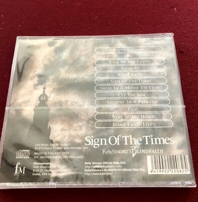 Kelly Simonz Blind Faith - Sign of the Times New/Sealed Import