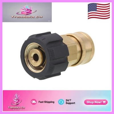 Solid Brass Quick-Connect Socket: 3/8 Inch to M22 14mm for Reliable 5000 PSI Use