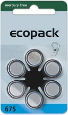 60 x Varta Ecopack size 675 hearing aid batteries 10 x 6 blister blue hearing...