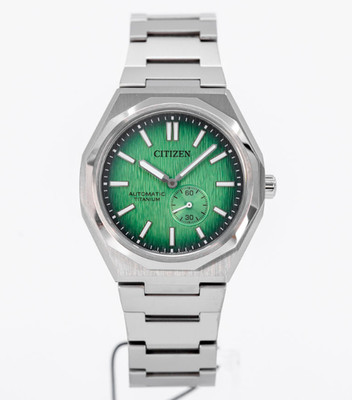 Citizen Zenshin Automatic Titanium Sapphire Green Dial Men's Watch NK5020-58X