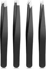 Tweezer Set For Man Women,Precision Tweezers Facial Hair Eyebrow Black 