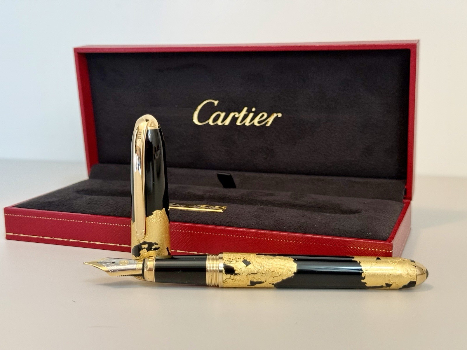 Louis Cartier Dandy Gold Foil & Black Lacquer LE 0758/1847 Fountain Pen ...