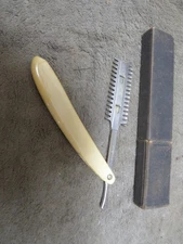 Vintage Barber Shaving Durham Duplex Straight Razor Beard Mustache Hair Shaper