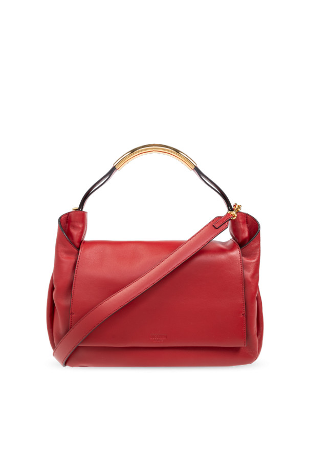 MOSCHINO Handle Me Red Leather Shoulder Bag New & Authentic