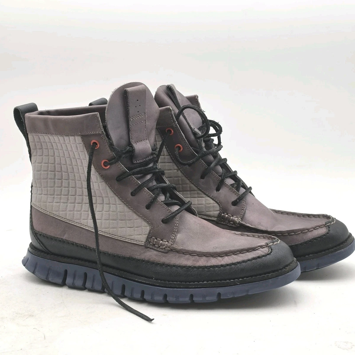 Cole Haan Grand.OS Men Size 11.5 M Grey Suede Moc Toe Chukka Boots C23433 Cole Haan Cushioned Suede Boots for Men for Sale | Shop New  main image 3
