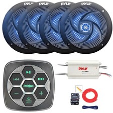 Metra Marine for 3-Zone Controller, 4x 6'' 240W Blue LED Speaker, Amplifier, Kit