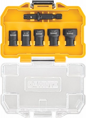 5 Pack Impact Ready Nut Driver Bit Set, Cleanable, 5-Pk. DWADND-5