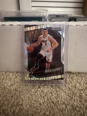 Nikola Jovic 2024-25 Panini Prizm Black #194 Skewed Prizm #/249 Miami Heat