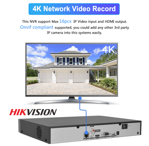 Hikvision DS-7616NXI-K2 16CH 4K 12MP AcuSense NVR H.265+ Network Video Recorder - Picture 2 of 16