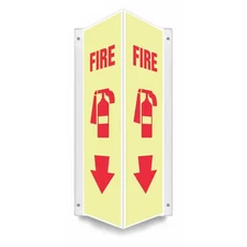 High Visibility Safety Sign, 18 in Height, 7 1/2 in Width, PETG, V-Shape