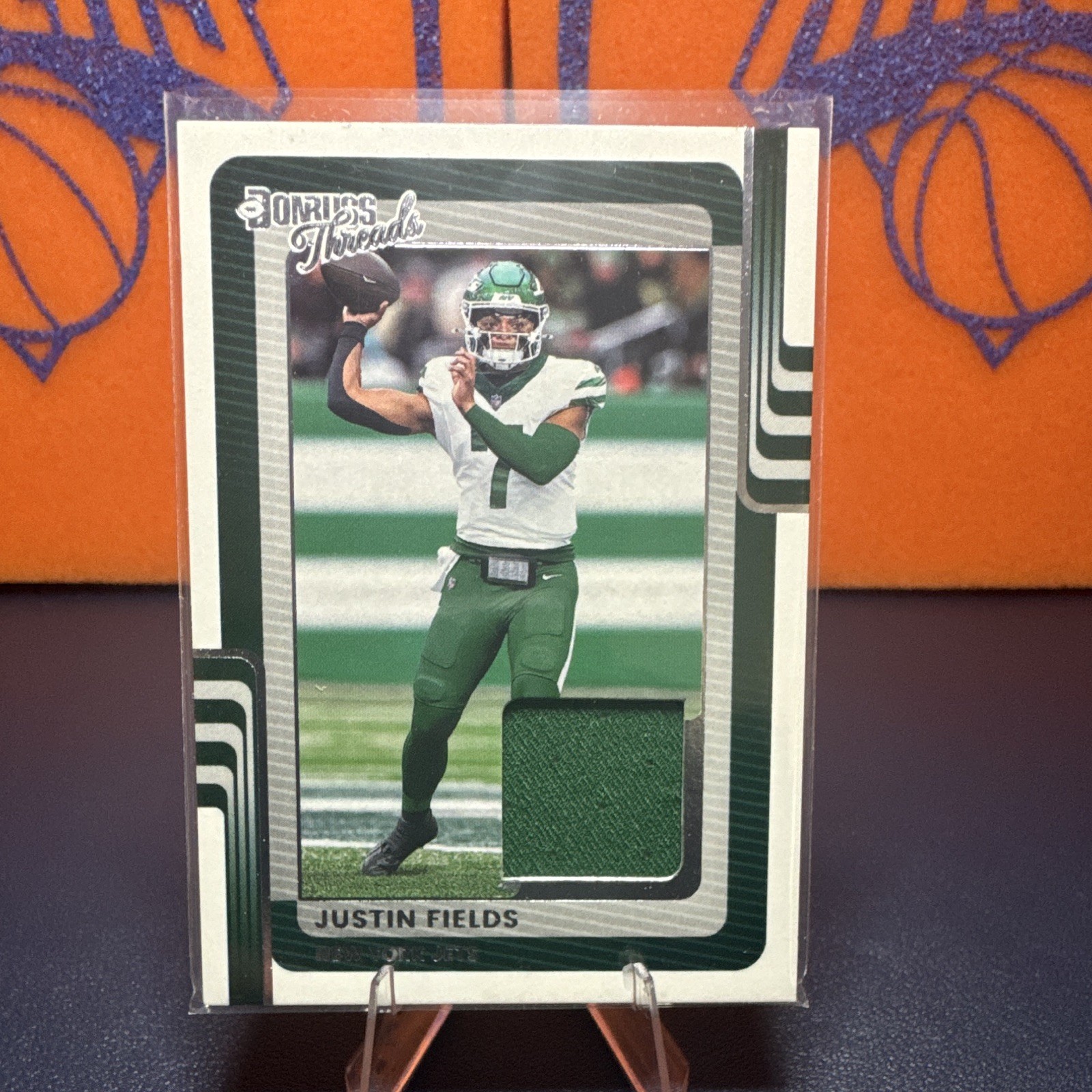 2025 Panini Donruss Justin Fields Donruss Threads Memorabilia DTH-JFS Jets