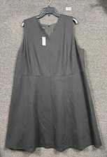 Talbots Sheath Dress Womens Size 18WP Gray Sleeveless Stretch Lined Back Zip NEW