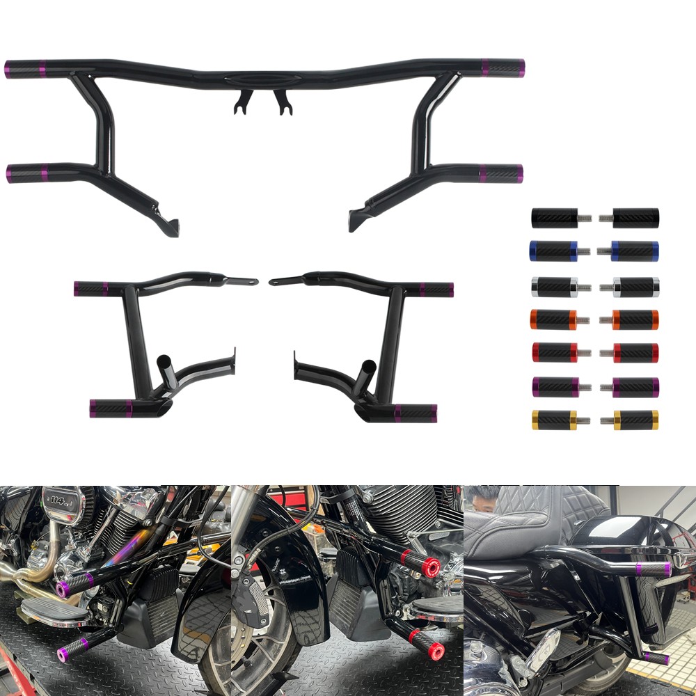 Front Engine Guard & Saddlebag Crash Bar For Harley Electra Glide FLHT 2019-2023