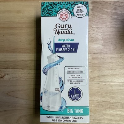 Guru Nanda Water Dental Flosser 2.0 XL   380ML Large Tank - 4  Modes - Cordless