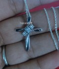 2Ct Round-Cut Real Moissanite Dainty Cross Pendant 14k White Gold Plated — photo 6