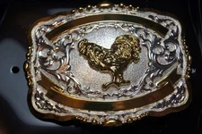 Crumrine M&F Western Lightning Ridge Western Belt Buckle Rooster Trophy 38430