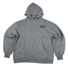 Russell Athletic Staff Hoodie Sweatshirt Vintage 90s Gray USA Made Size L