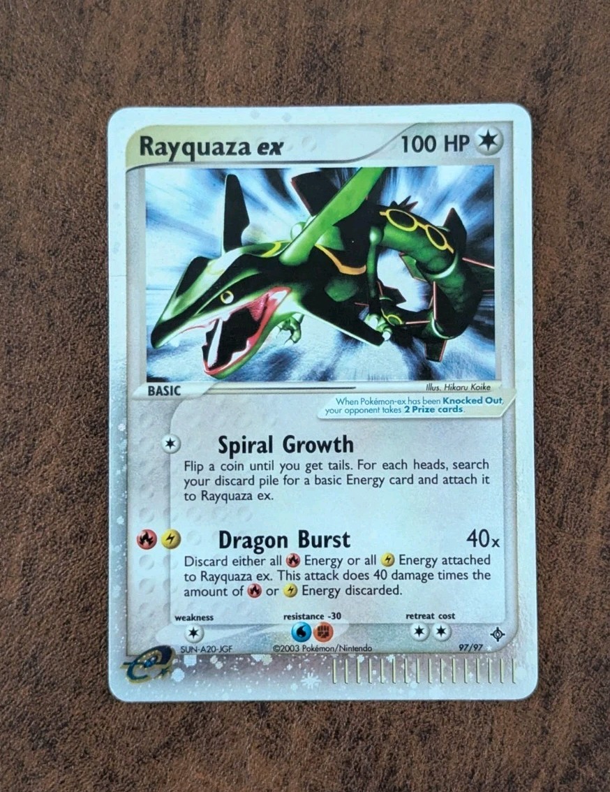 Pokemon TCG Rayquaza EX Dragon Holo Card 97/97 LP