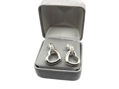 Brighton Sterling Silver Heart Earrings 925 Signed B in Circle comes in box